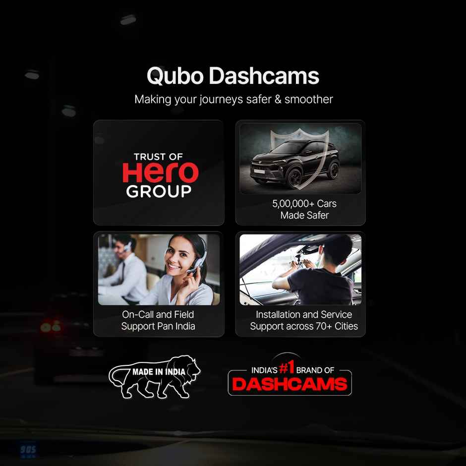 Qubo Dashcam Pro 4K + Rear Cam by Hero Group