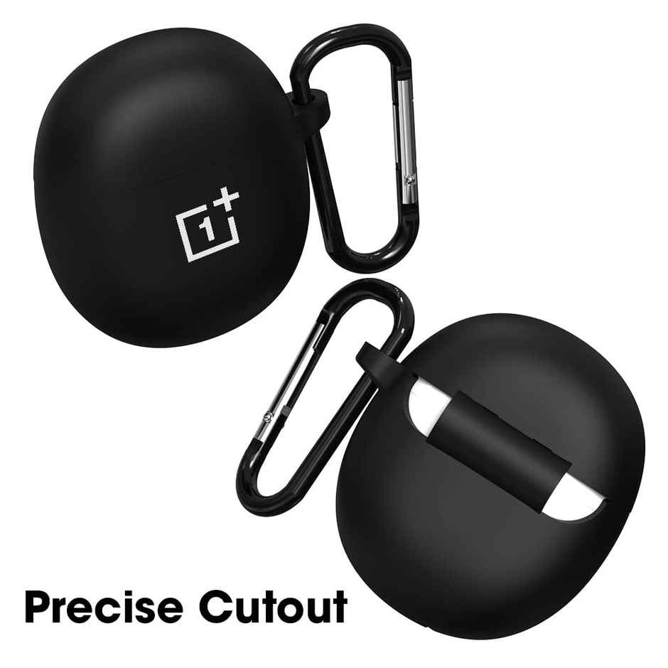 Sounce Earphone Case Cover Compatible for OnePlus Nord Buds CE, Soft Silicone Skin Case Cover Shock-Absorbing Protective Case with Keychain-Black