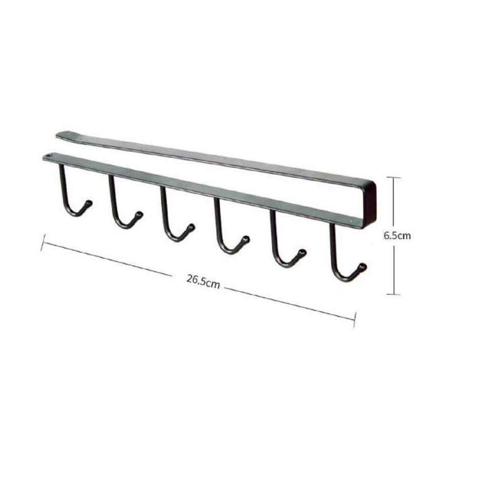 SE7EN Under Cabinet Storage Rack Organizer | 6 Hooks Cupboard Shelf Mug Holder