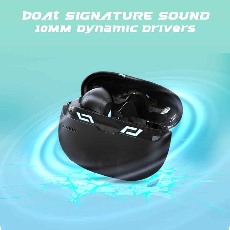 boAt Immortal 101 TWS Earbuds for Gaming w/ 30H Playtime, BEAST Mode & RGB LEDs (Black Sabre)