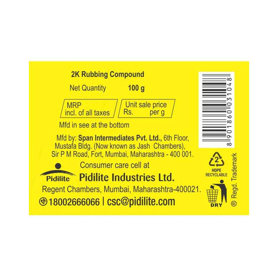 Motomax 2K Rubbing Compound 100g | Removes Scratches, Paint Defects & Oxidation | Car & Bike