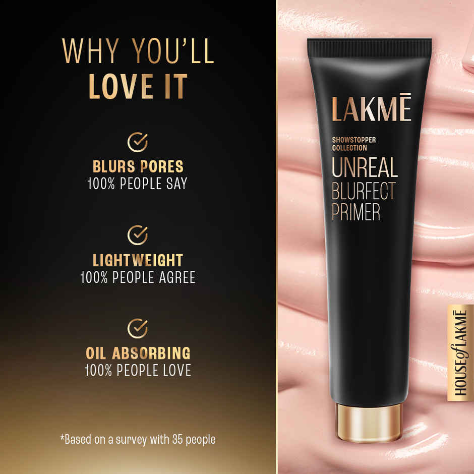Lakme Unreal Blur Perfect Primer | Mattifies & Blurs Pores