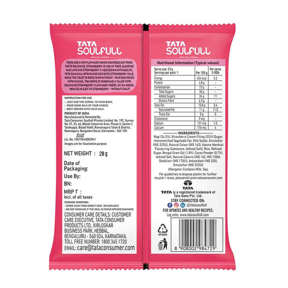 Tata Soulfull Ragi Bites Combo Pack, Choco, Vanilla, Strawberry Fills, Breakfast Cereal
