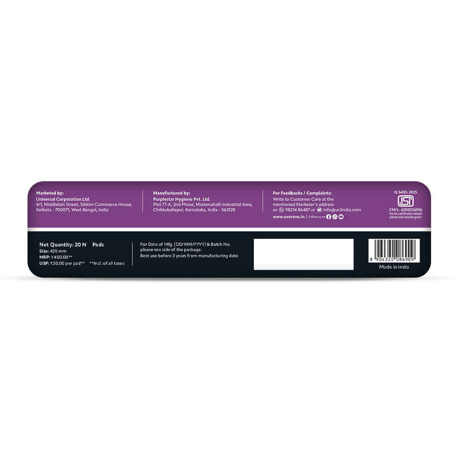 Evereve Comfort Nights Sanitary Pads 3XL | 420mm 60 Longer