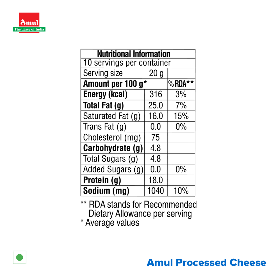 Amul A+ Process Cheese Slices