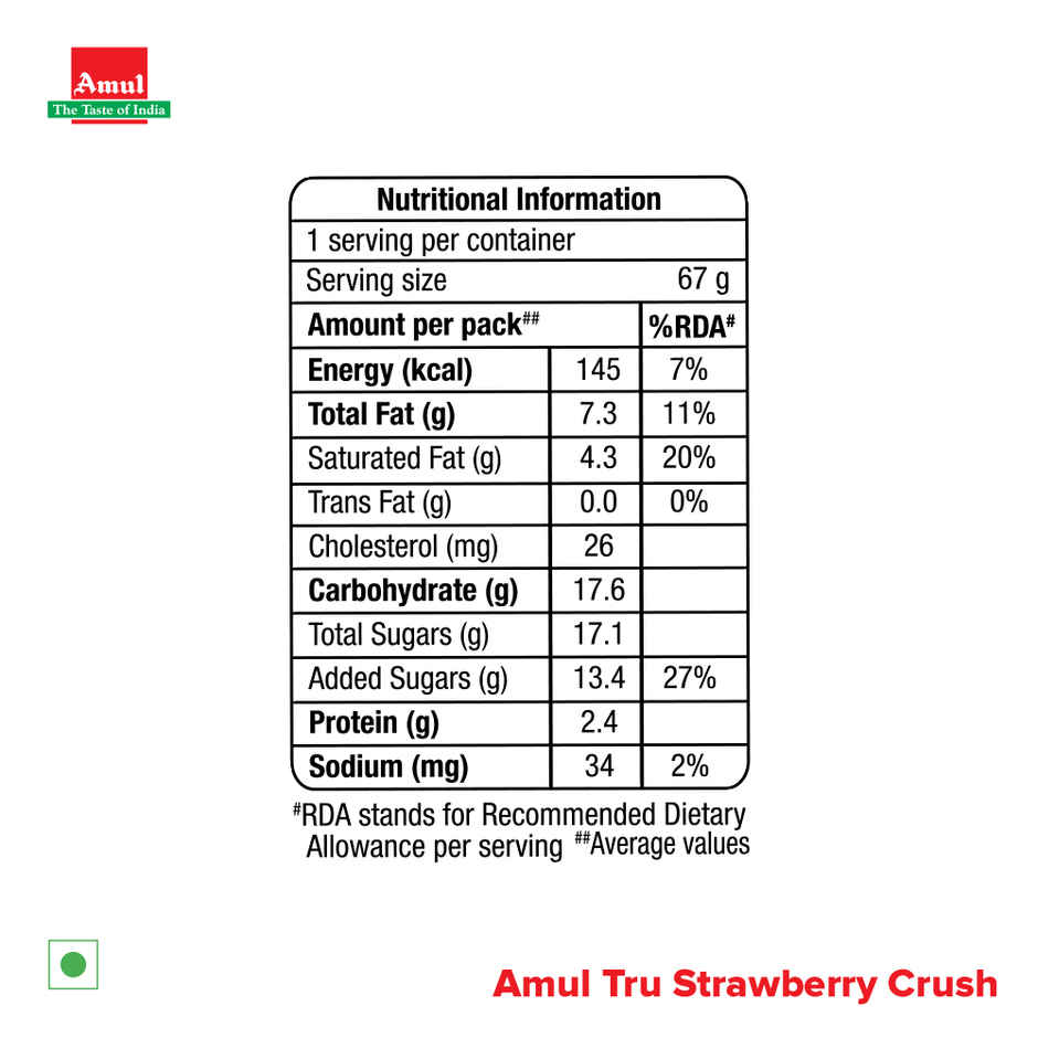 Amul Tru Strawberry Crush Ice Cream Cup