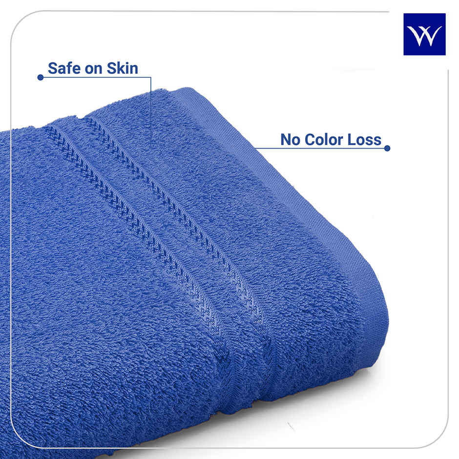 Welspun Large Quick Dry Cotton Lightweight Breathable Bath Towel | Dark Blue