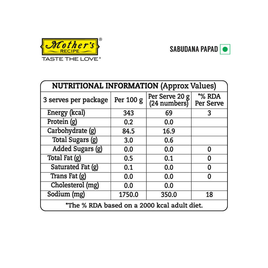 Mother's Recipe Papad | Sabudana With Rock Salt