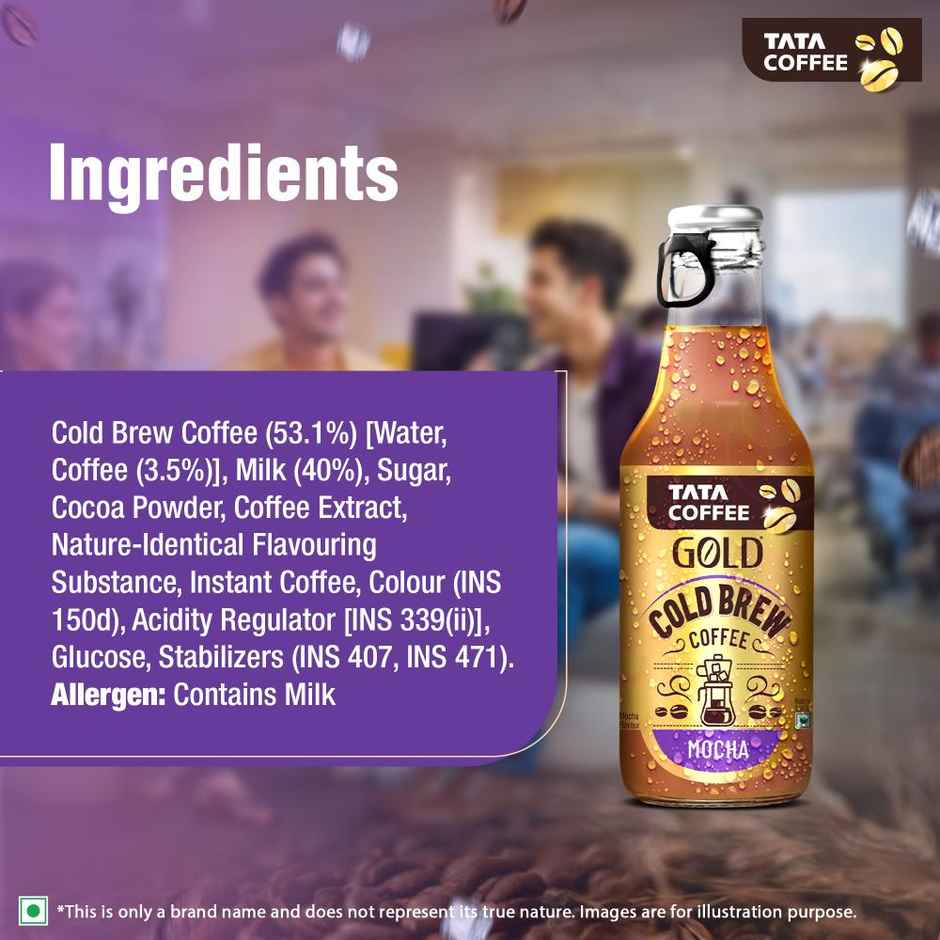 Tata Cold Brew Coffee, Mocha Iced Coffee, Rich & Creamy, Ready to Drink