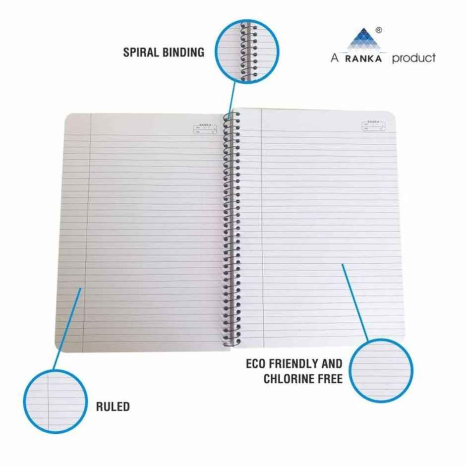 Ranka Spiral 5 Subject Single Line Notebook | 220 Pages | 21 x 29.7 cm | Assorted Designs