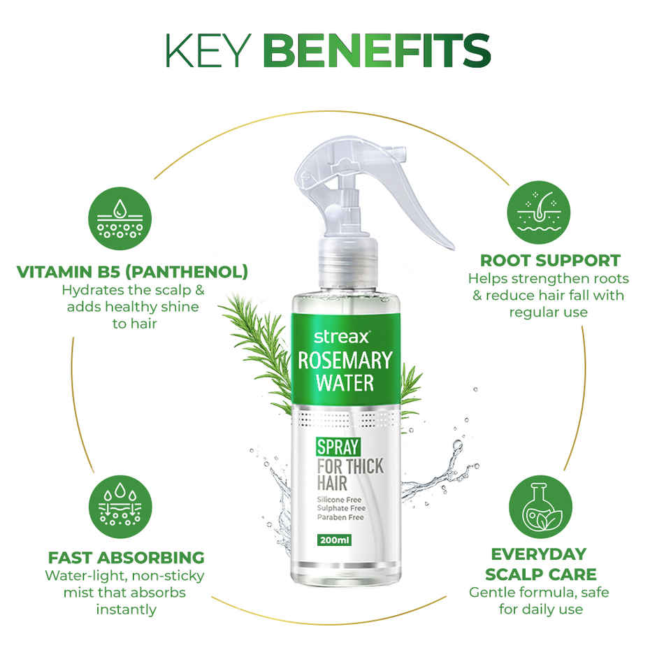 Streax Rosemary Water Spray for Hair Growth