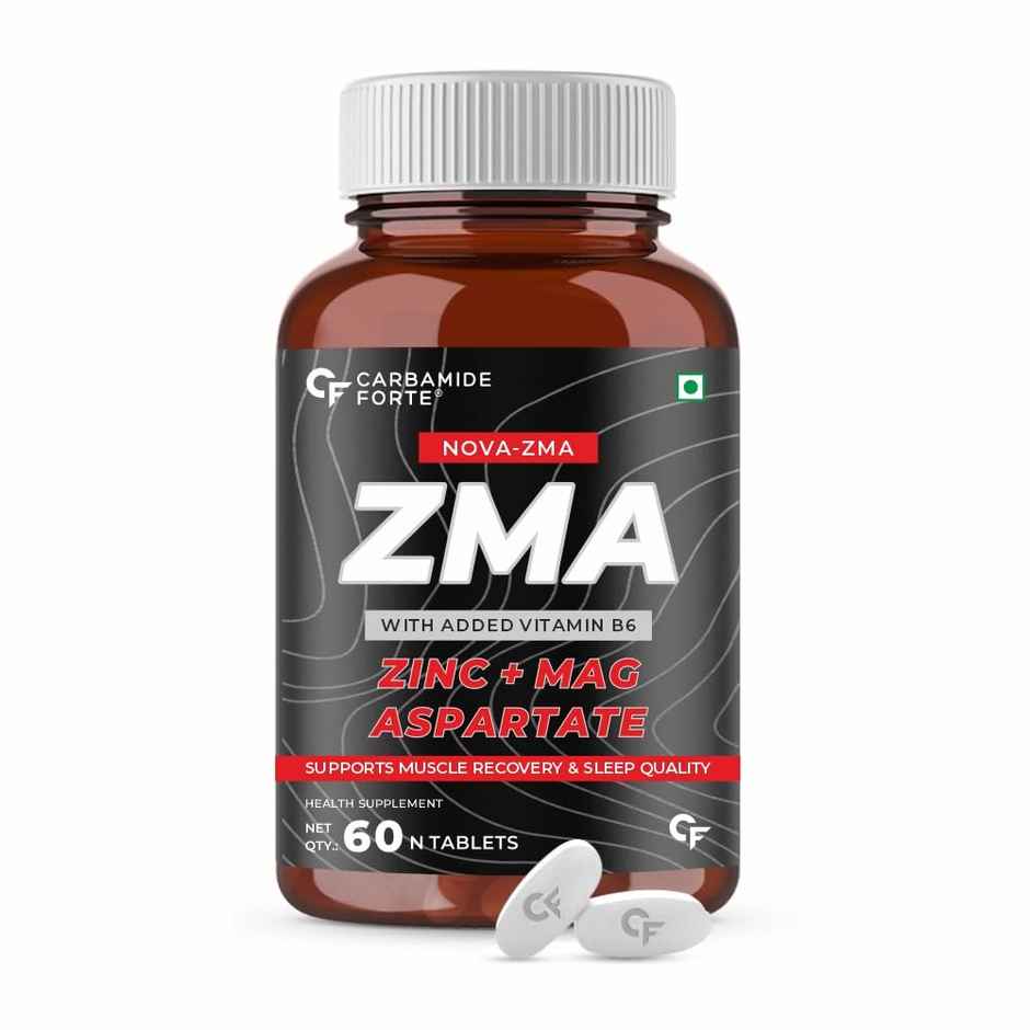 Carbamide Forte ZMA Supplement for Men Zinc and Magnesium Supplements with Vitamin B6 60 Tablets