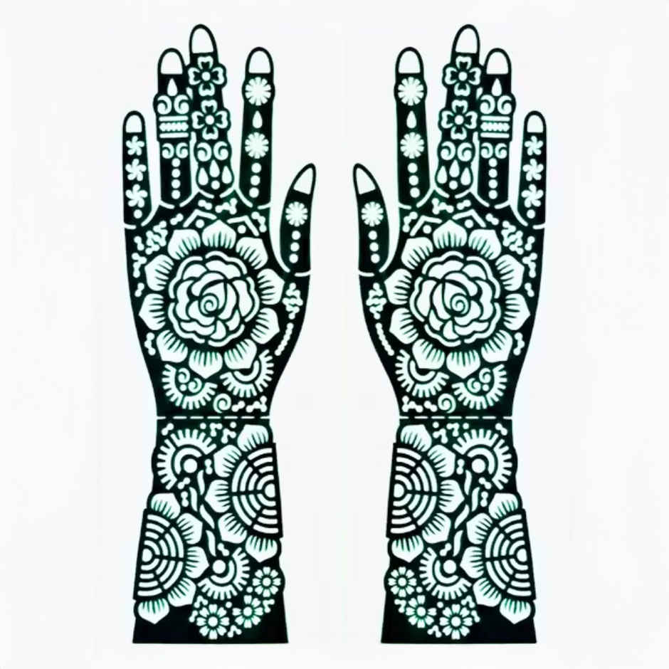 Mehendi Stencil | Mandala Flower | Easy Apply | Se7en