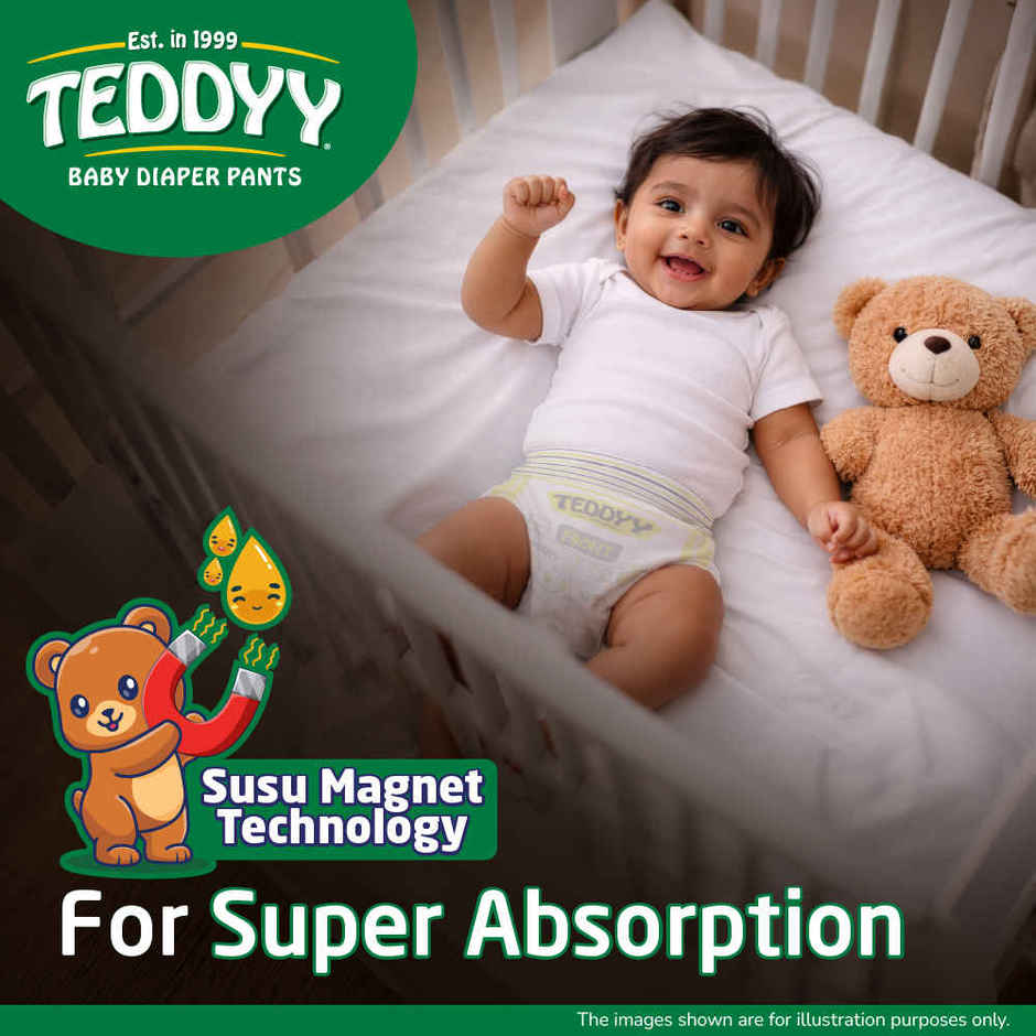 Teddyy Baby Pant Style Diaper | L | 62 pcs