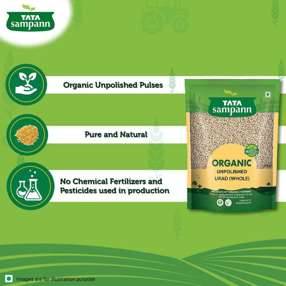 Tata Sampann Organic Unpolished Urad Whole Dal