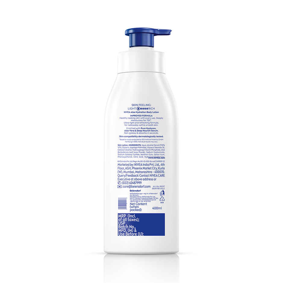NIVEA Aloe Hydration Body Lotion|Refreshing Hydration|Non Sticky Feel|With Aloe Vera