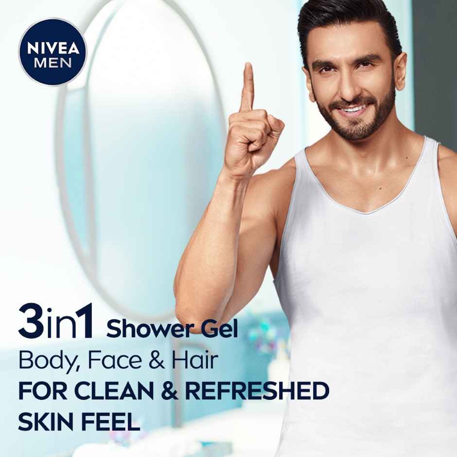 Nivea Men Active Clean with Active Charcoal Shower Gel for Body Face & Hair