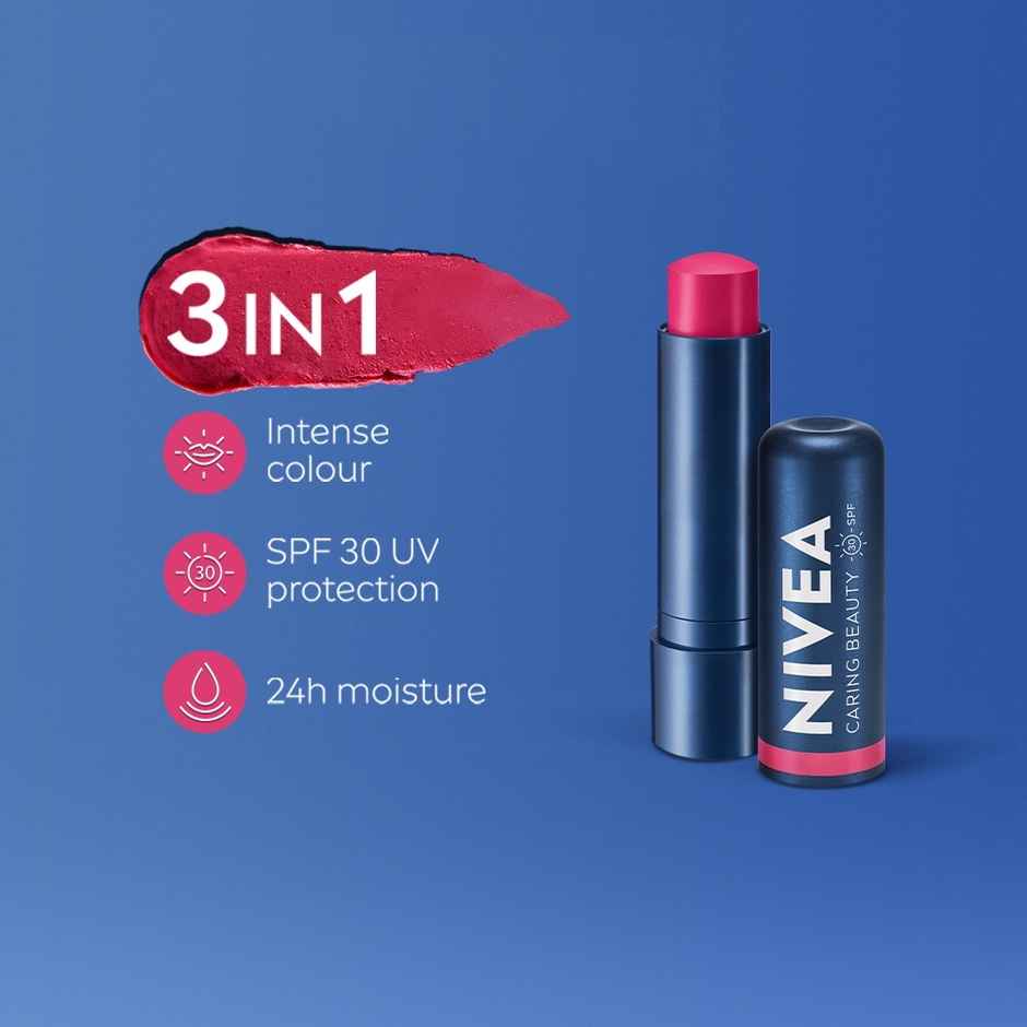 NIVEA Lip Caring Beauty Pink Lip Balm | Lip & Cheek Tint with SPF 30