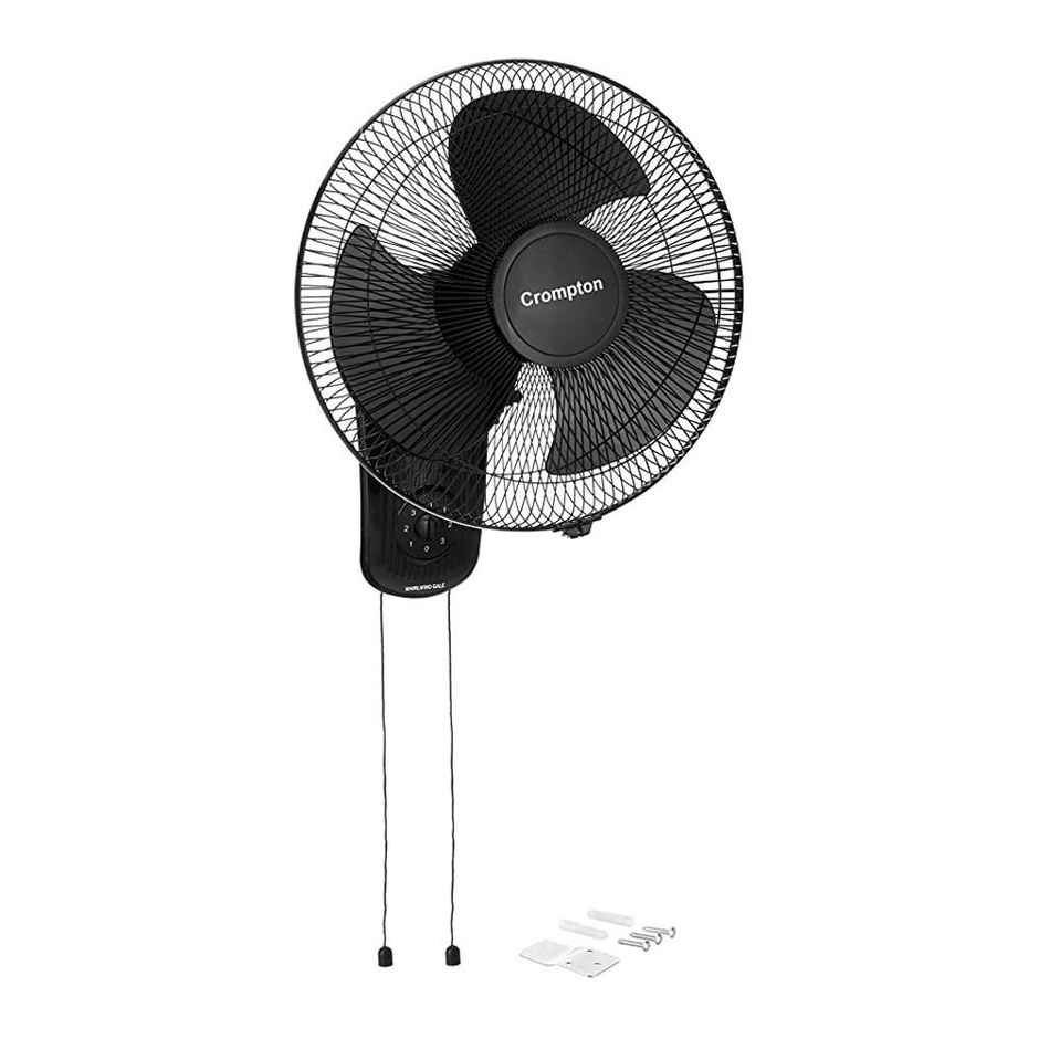Crompton Torpedo Wall Fan, 400mm, High Speed, Black