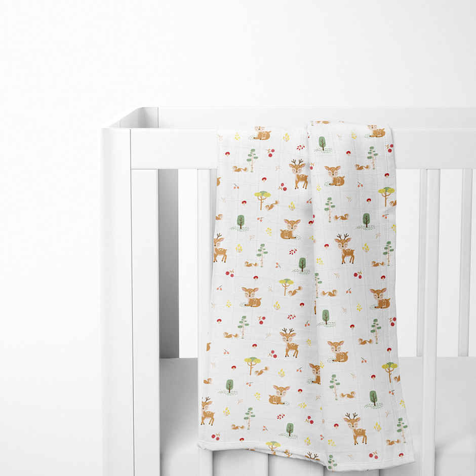 Haus & Kinder Cotton Muslin Swaddle Wrap for New Born Baby Blanket and Swaddles for Newborn Floral