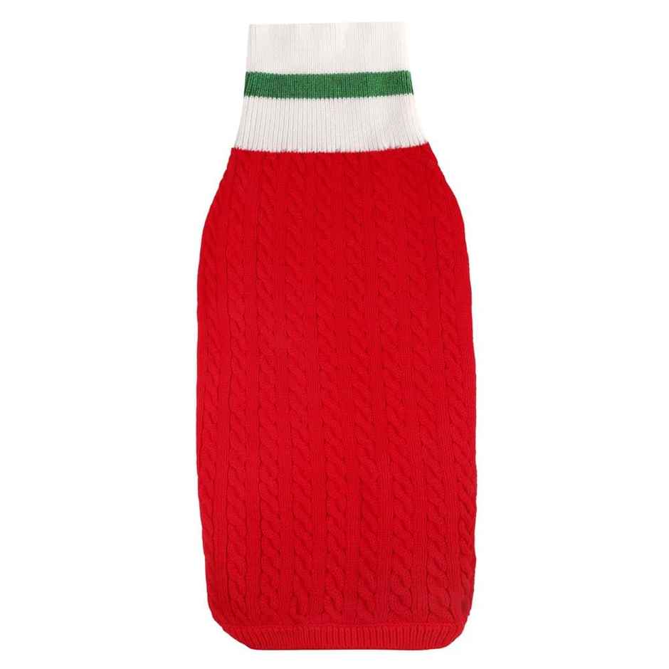 Bearhugs Red Highneck Sweater For Dogs L