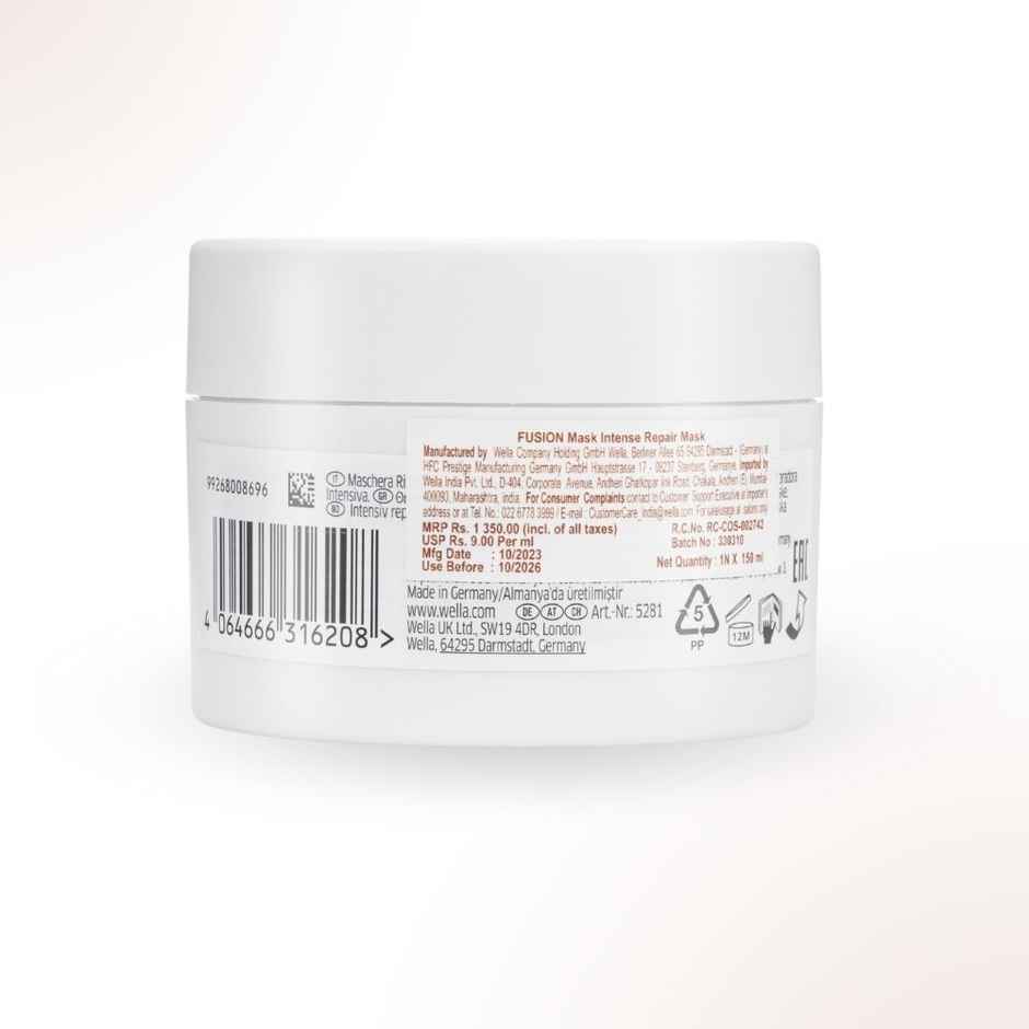Wella Professionals Fusion Intense Repair Hair Mask for Frizzy & Damaged Hair with Silk Amino Acids