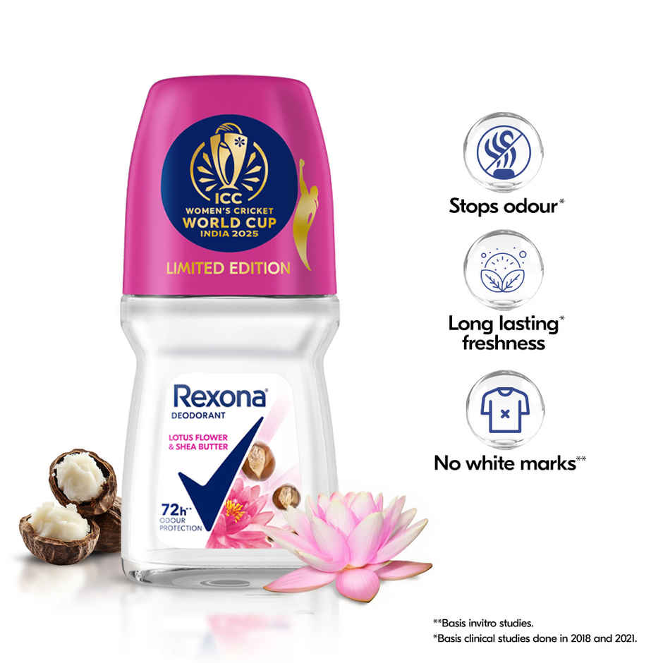 Rexona Antiperspirant Roll-on | Lotus Flower & Shea Butter 12-HAS & Glycerin