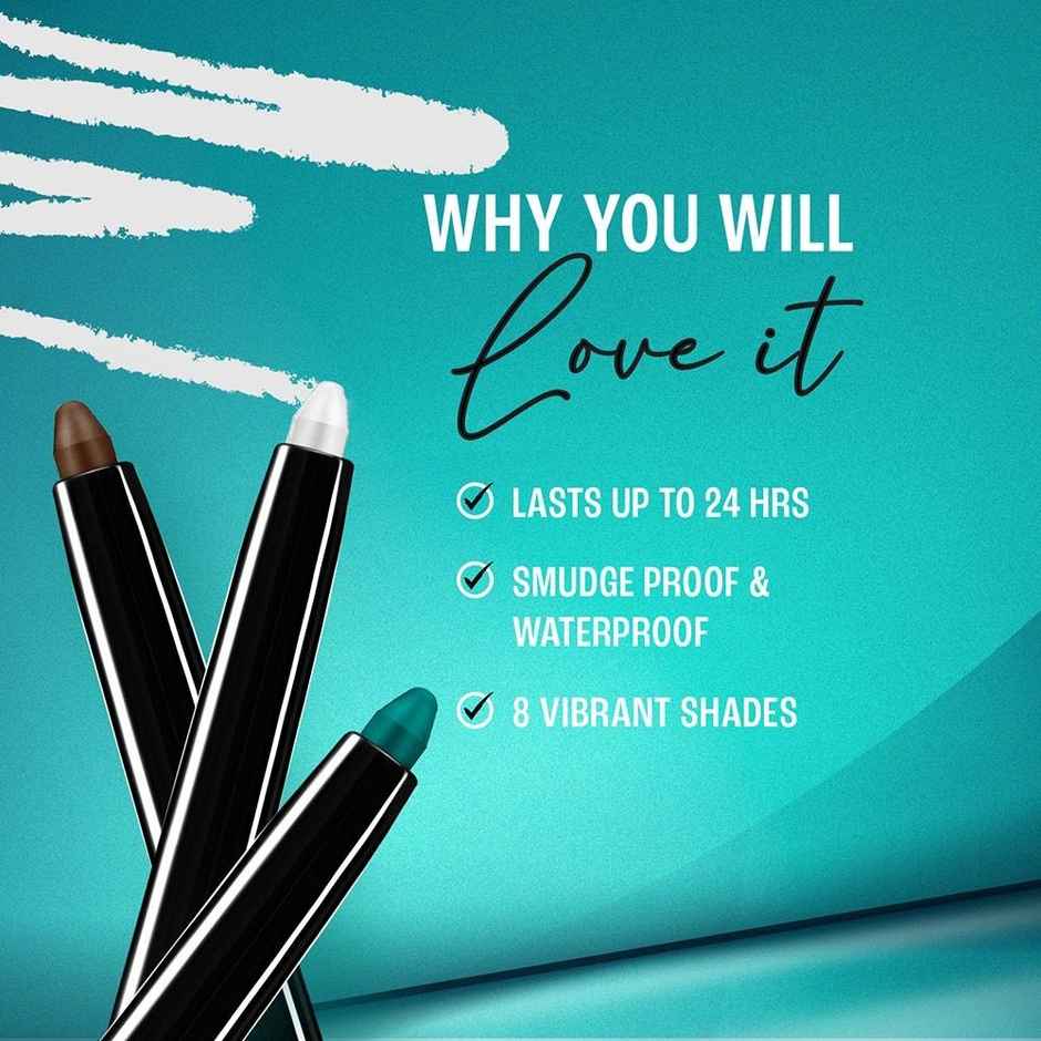 Lakme 9 to 5 Eyeconic Kajal, Smudgeproof, Waterproof, lasts upto 24 Hrs, Turquoise