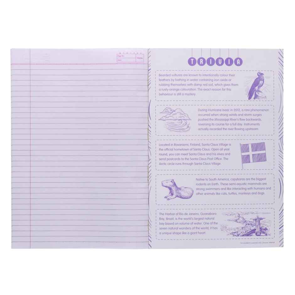 Navneet Youva Soft Bound Single Line Long Notebook 276 Pages, A4 size 21 cm x 29.7 cm - Design may vary