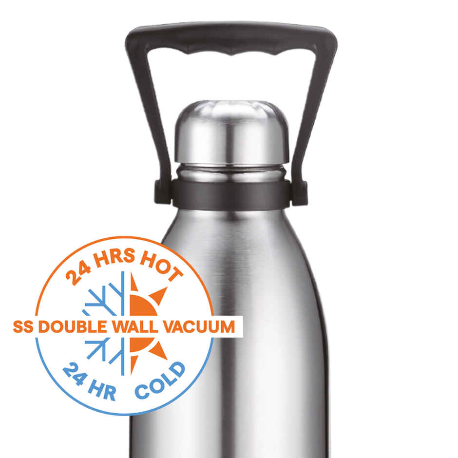 Borosil Bolt Stainless Steel Water Bottle | 1.5 L | Double Wall Vacuum Insulated Flask