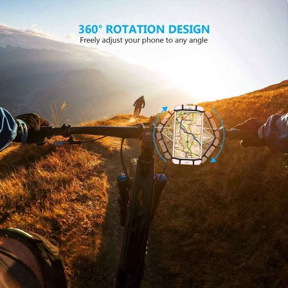 Strauss Silicon Mobile Phone Holder With 360 Degree Rotation | Black