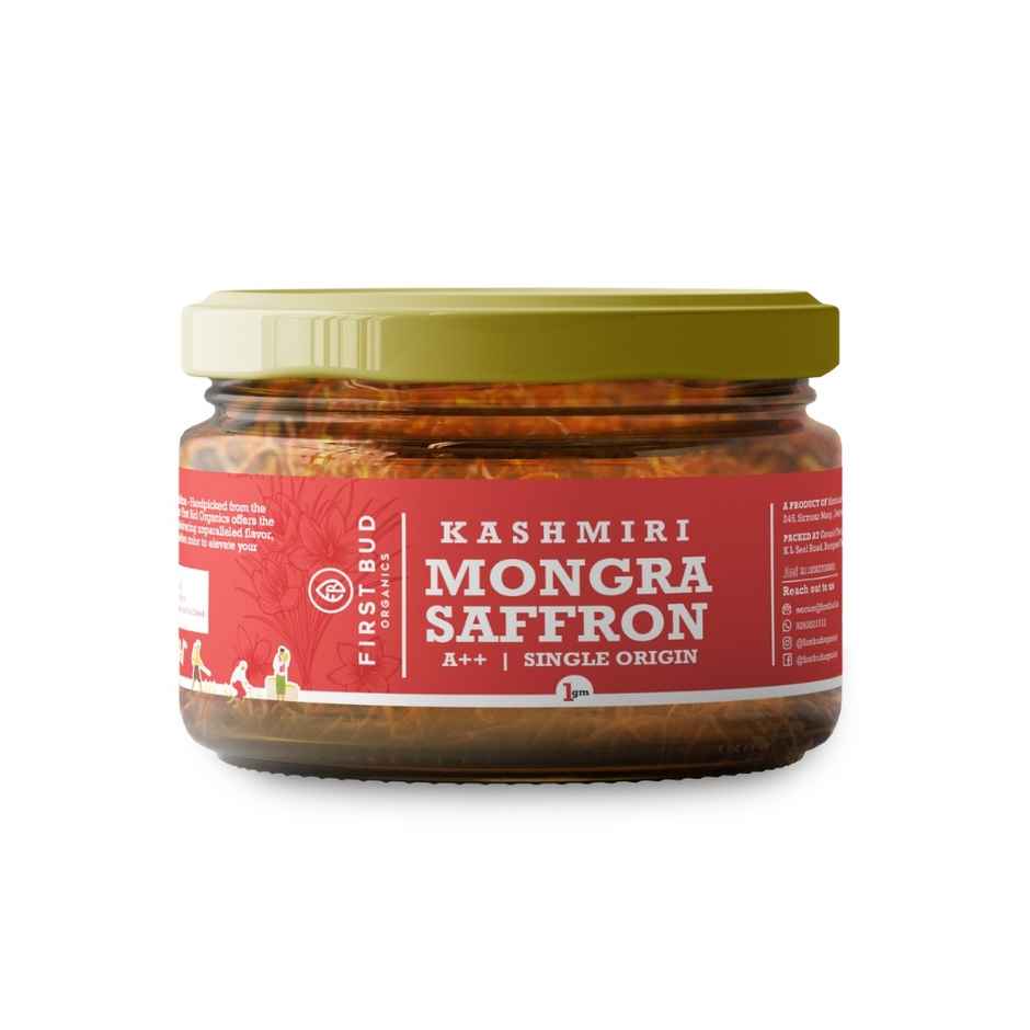 First Bud Organics Premium Kashmiri Mogra Saffron | Absolutely Pure Saffron | Handpicked | Grade A++