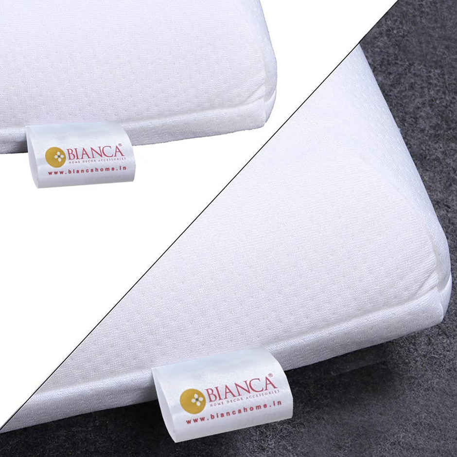 BIANCA Orthopedic Memory Foam Pillow With Bamboo Fabric Removable Zipper Cover | White - 18 X 27