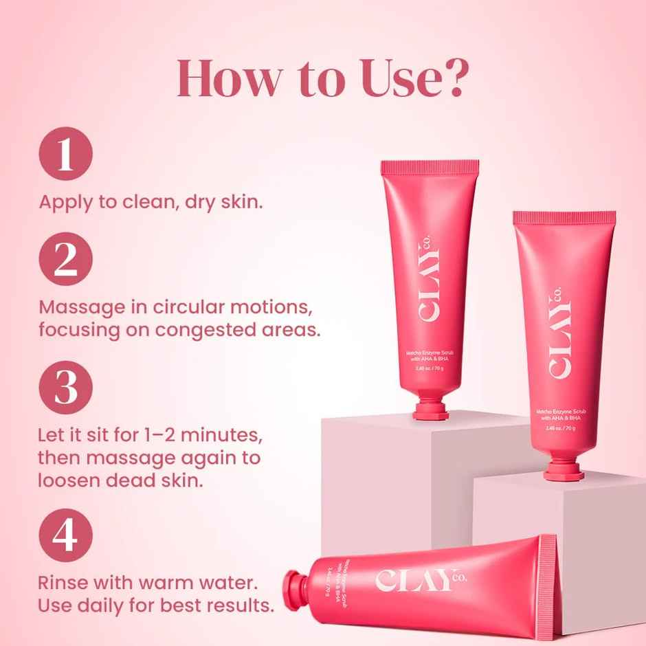 Clayco Matcha Enzyme Scrub For Dead Skin Removal