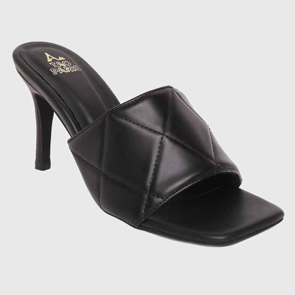 Tao Paris Women Black Slim Heeled Mules Women's Black | UK4