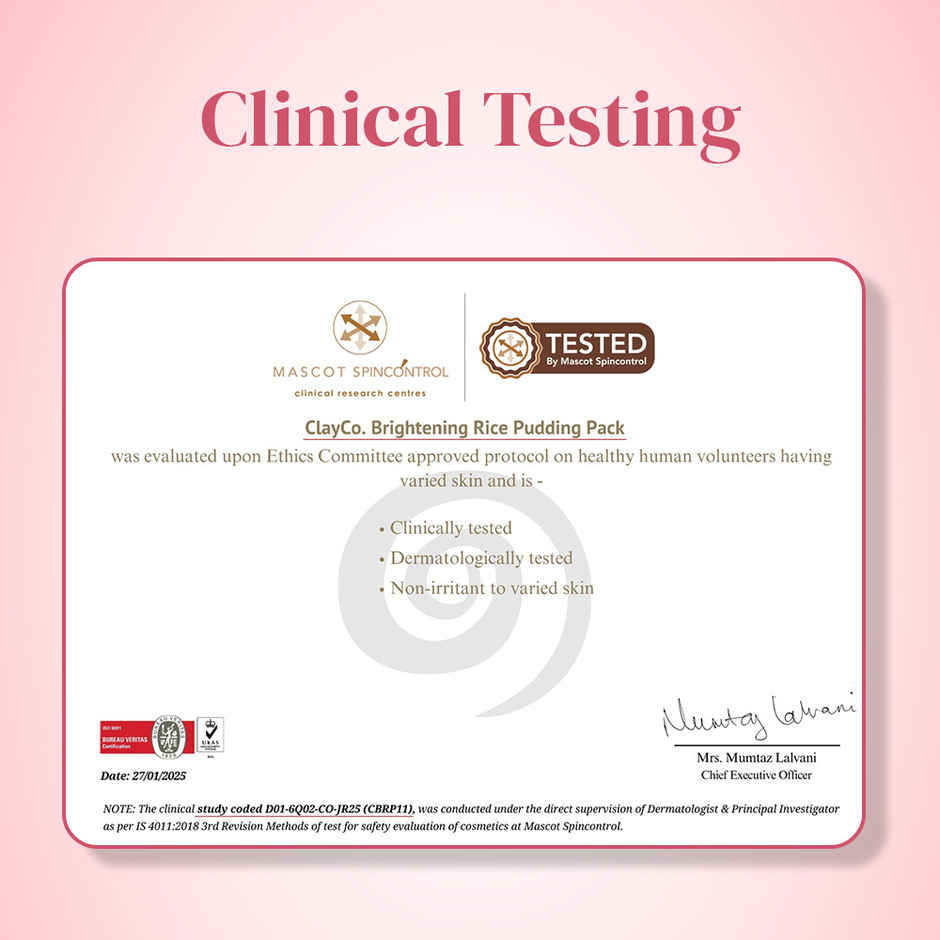 Clayco Detan/Brightening Rice Pack With AHA & BHA For Tan Removal | 50G