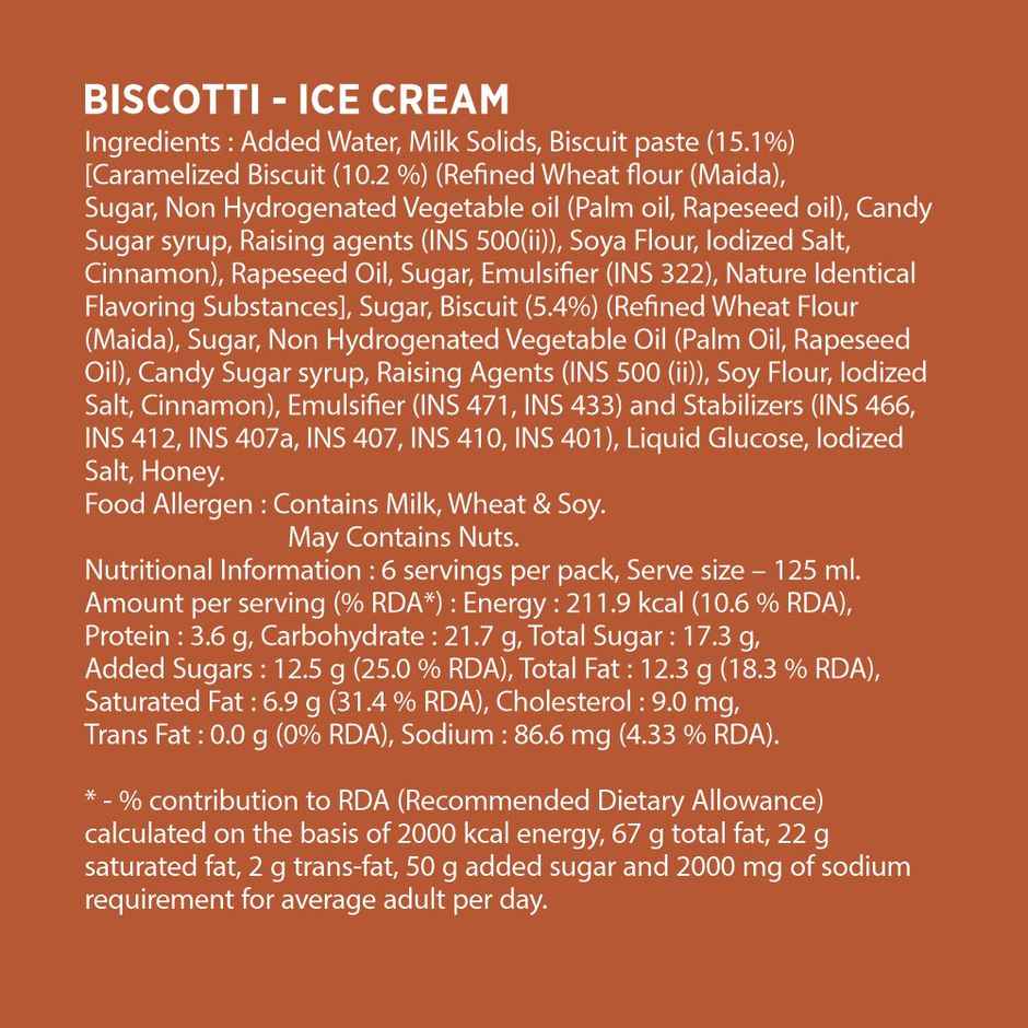 Havmor Biscotti Ice Cream Tub