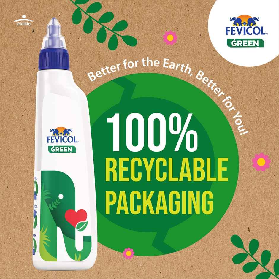 Fevicol Green Eco Adhesive Clear Quick Dry Multi Surface Craft Glue Strong Bond