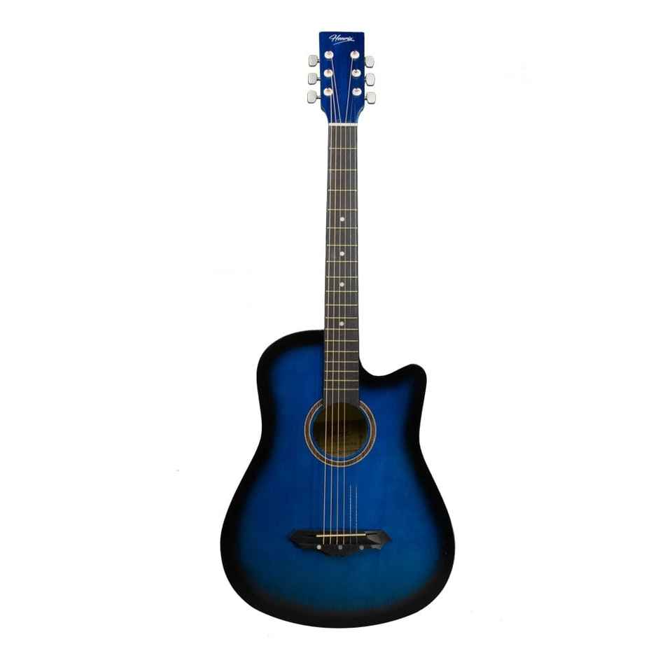 Henrix 38C Cutaway Acoustic Guitar Kit with Accessories | Blue Burst - 38 Inches