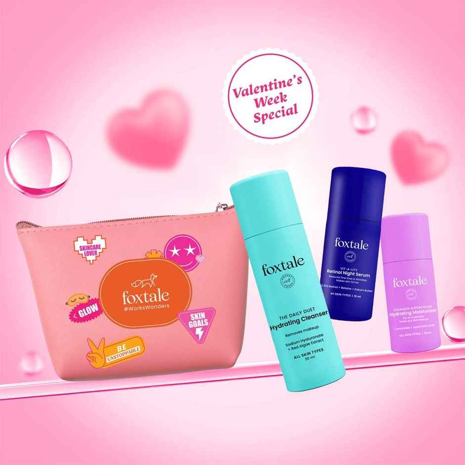 Foxtale Youthful Radiance Gift Kit | Cleanser, Ceramide Moisturizer & 0.15% Retinol Serum