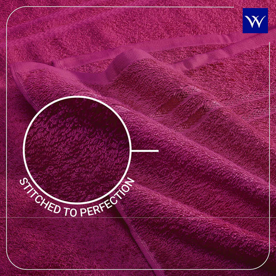 Welspun Large Quick Dry Cotton Lightweight Breathable Bath Towel | Dark Pink