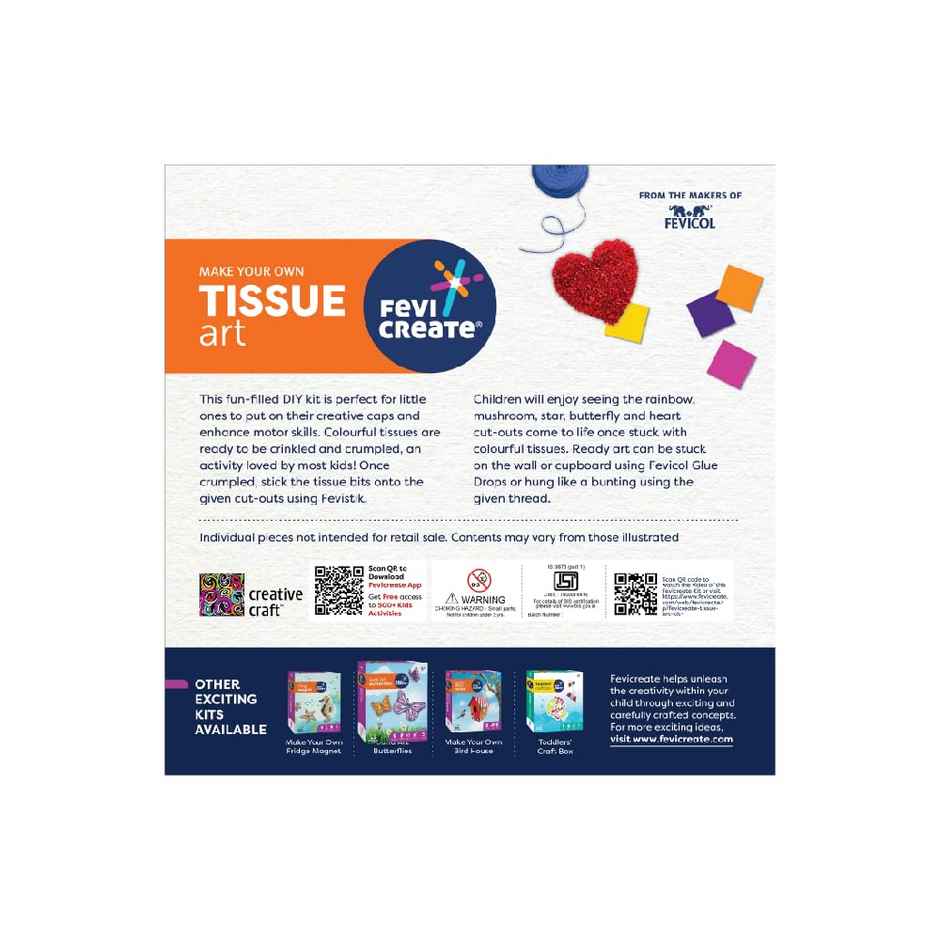 Fevicreate Tissue Art Kit 5 Exciting Templates Art & Craft Diy Kit