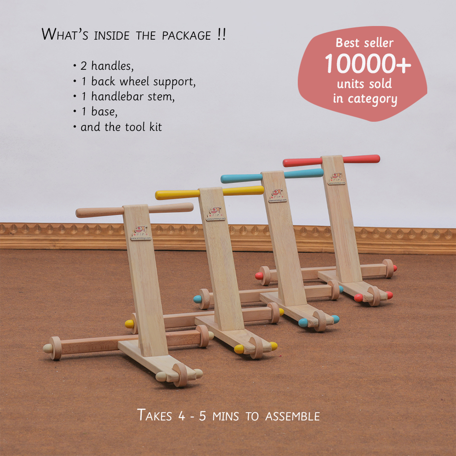 Ariro Toys Traditional Push Wagon-Natural