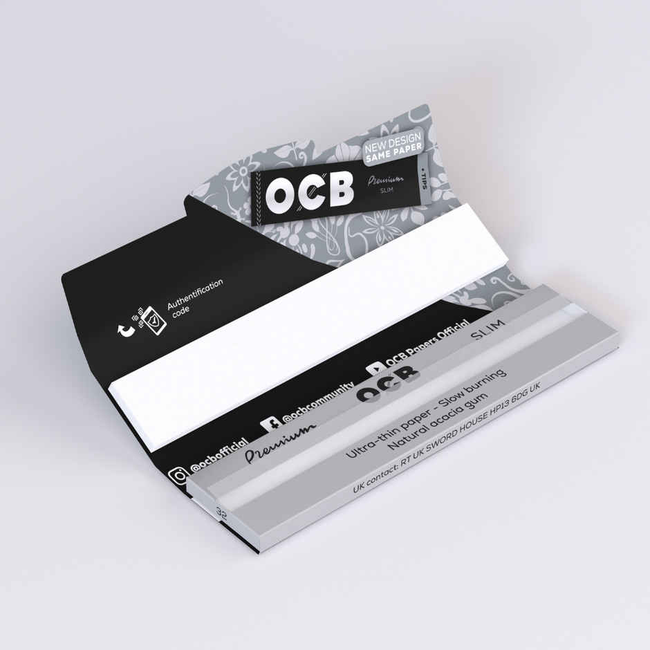 OCB Premium 32 Sheets Rolling Paper & Filter Tips - King Size Slim