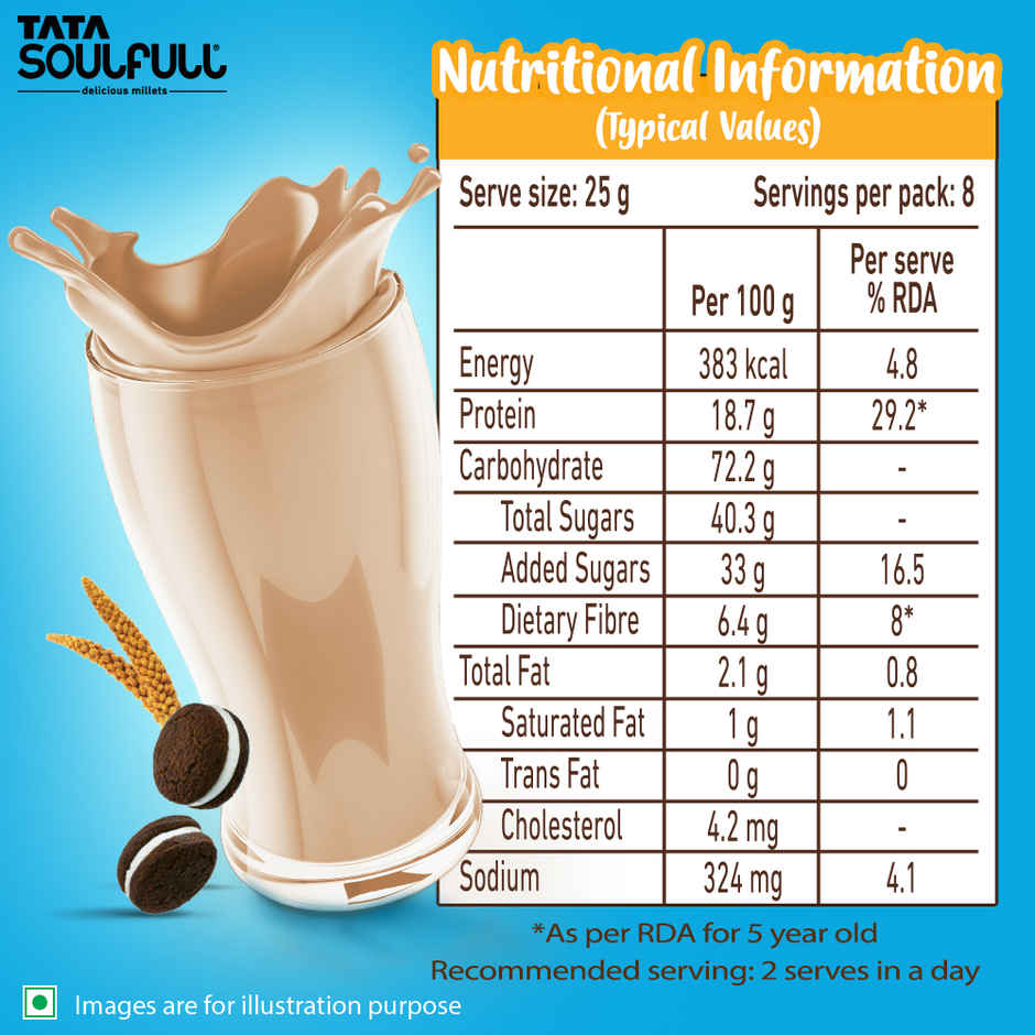 Tata Soulfull Nutri Drink With Millets Chocolate Brownie Flavour For Kids