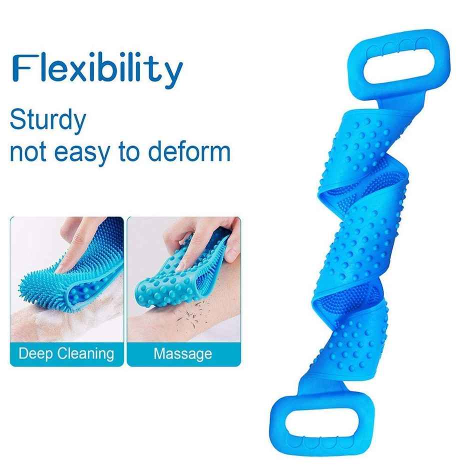 Bronson Professional Premium Back Scrubber Belt Cleaning Exfoliating Bath Brush With Handle