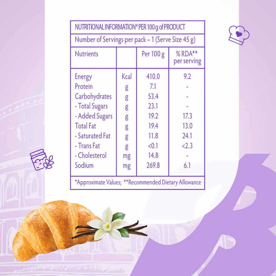 Bauli Moonfils Croissants Vanilla (Egg) 45g Combo