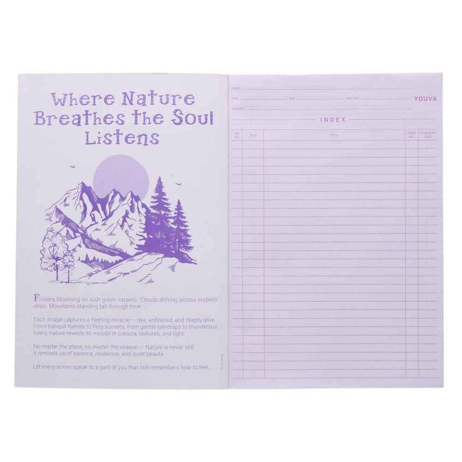 Navneet Youva Soft cover Single Line Notebook | 172 Pages , 17cm x 27cm Long ,Nature