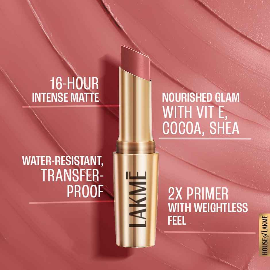 Lakme 9to5 Powerplay Priming Matte Lipstick | Lasts 16 hrs | Red Rust