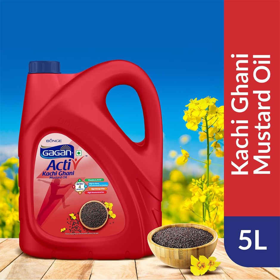 Gagan Kachi Ghani Mustard Oil 5L (Jar)